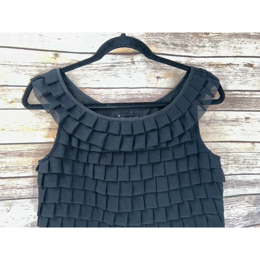 Women's Forever 21 Black Ruffle Sleeveless Cropped Top Blouse Size S - Picture 2 of 6